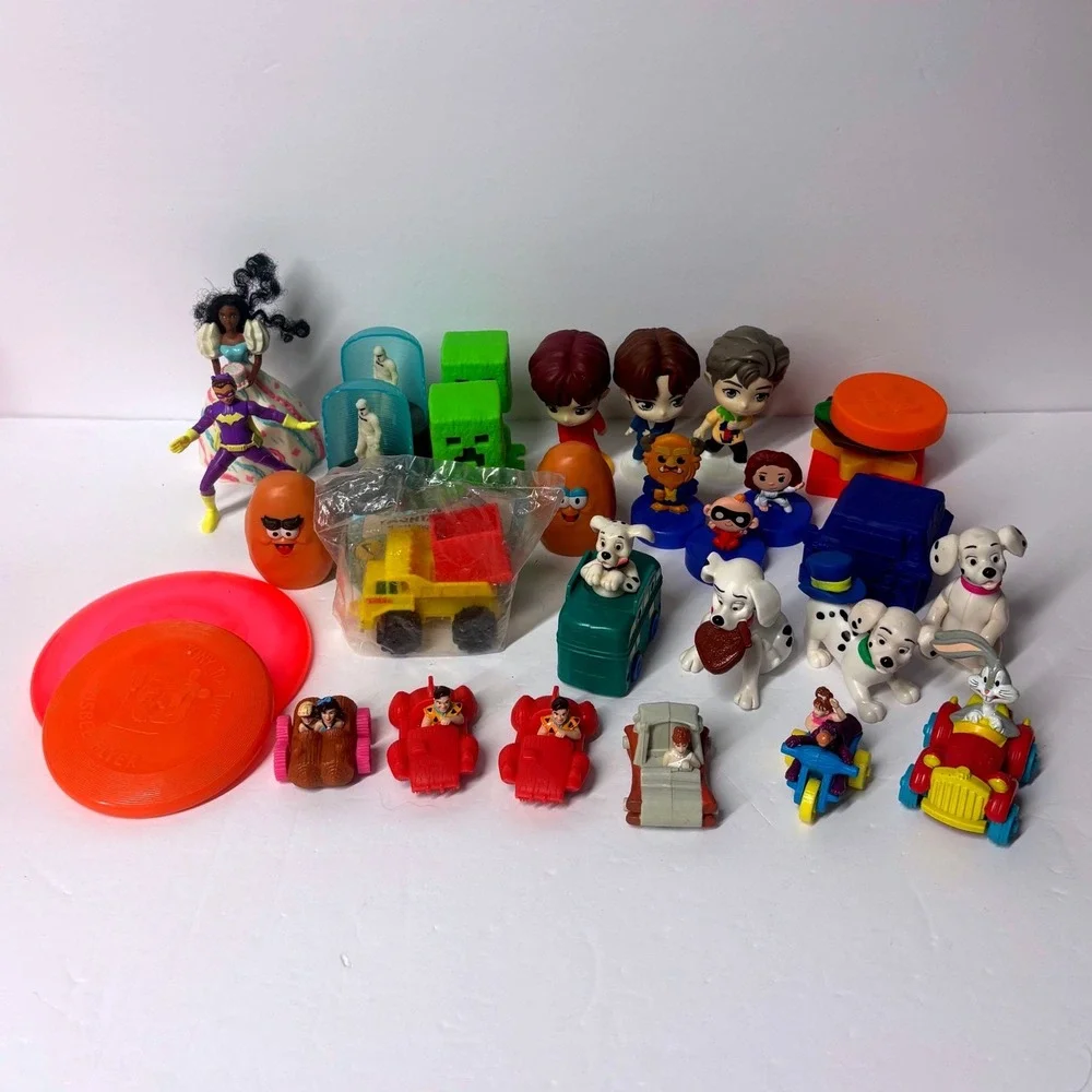 Vintage & Modern Fast Food Toy Lot McDonalds Disney Flintstones Minecraft Tonka